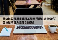 区块链公司项目经理工资高吗现在还能做吗[区块链项目方靠什么赚钱]